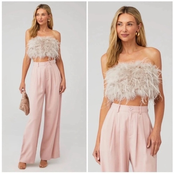 Lamarque Zaina Feather Top Dusty Rose - Picture 1 of 10